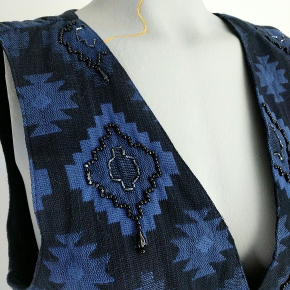 Lemon Grass | Bohemian Aztec Vest Size Large - Picture 3 of 8